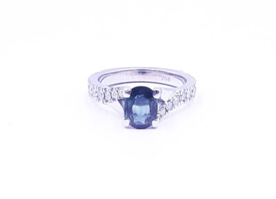 Δαχτυλίδι λευκόχρυσο με ζαφείρι - Ketsetzoglou Diamond Rings