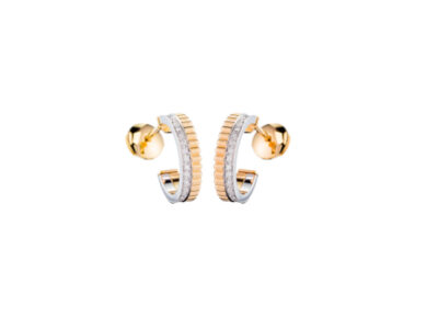 Δίχρωμα σκουλαρίκια με διαμάντια Κ18  | Diamond Earrings |