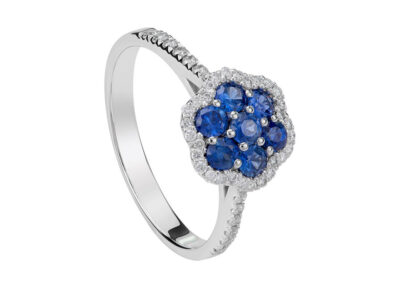 Δαχτυλίδι με διαμάντια και ζαφείρια - online ketsetzoglou.com