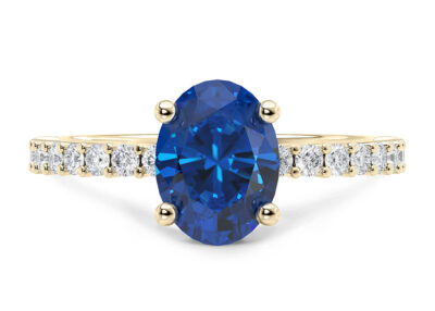Δαχτυλίδι με ζαφείρι και διαμάντια για αρραβώνα -Blue Sapphire